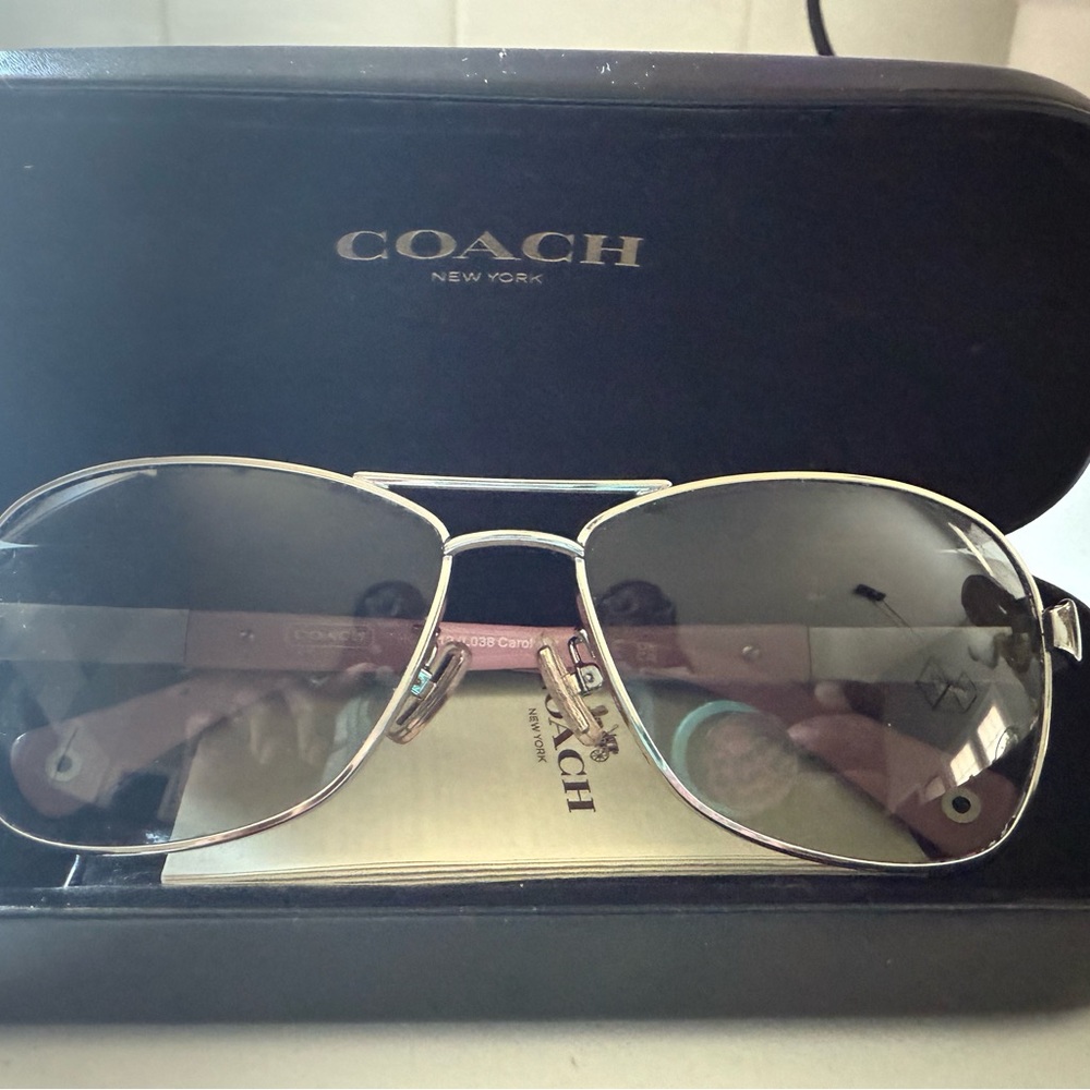 Coach Metallic Aviator Sunglasses